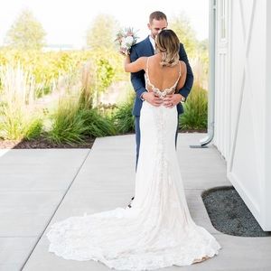 Martina Liana dress, Ivory with hand stitched beading. Beautiful silhouette